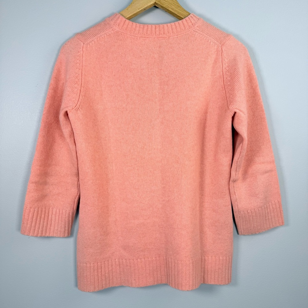 Juicy Couture Pink Cashmere Wool Sweater Pullover Embroidered Crew Women Medium - Picture 6 of 14